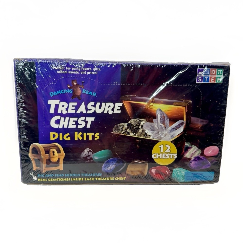STEM Treasure Chest Dig Kit 12ct Gemstone Crystal Party Favor Science Education